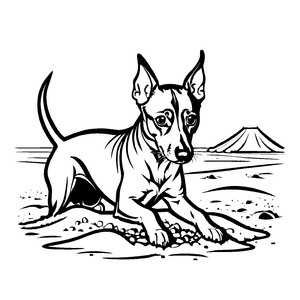 Verspieltes Zwergpinscher-Malbild für Groß und Klein