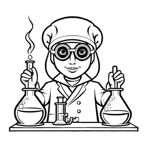 Witziges Alchemisten-Malbild für kreative Kids