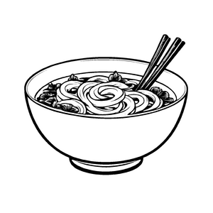 Einfaches Ramen-Ausmalbild für kreative Kids