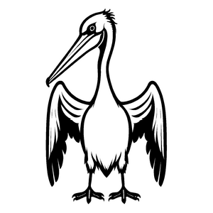Magisches Pelikane-Ausmalbild zum Ausmalen