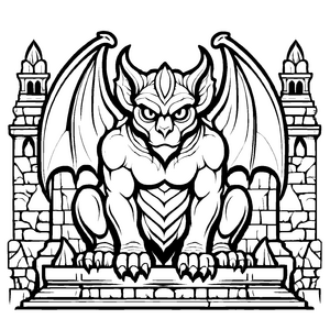 Verspieltes Gargoyles-Malbild für die ganze Familie