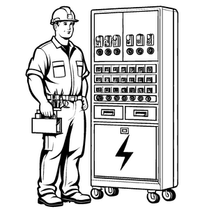 Spannende Elektriker-Ausmalvorlage zum Ausmalen