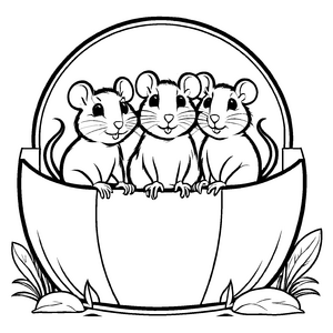 Süßes Ratten-Ausmalbild für kreative Momente