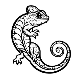Großartige Chamäleons-Malvorlage zum fantasievollen Ausmalen