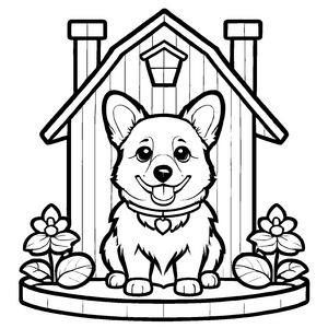 Faszinierendes Corgis-Malbild für kreative Kids