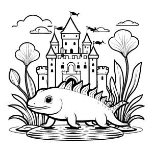 Kreatives Axolotl-Malbild für die ganze Familie