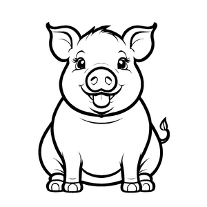 Kreative Hängebauchschweine-Malvorlage für kreative Kids