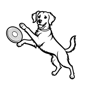 Fantastische Golden Retriever-Ausmalvorlage für kreative Momente