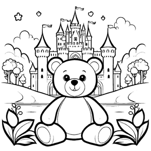 Farbenfrohes Teddybären-Malbild für kreative Kids