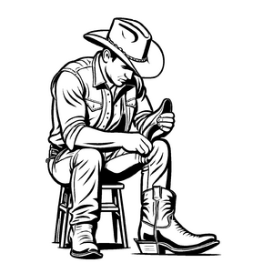Niedliches Cowboys-Malbild für kleine Künstler