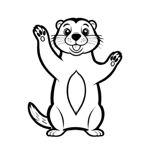 Bezaubernde Otter-Ausmalvorlage zum fantasievollen Ausmalen