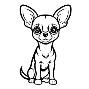 Detailreiches Chihuahuas-Bastelmotiv für spannende Malzeit