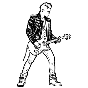 Witziges Rockstars-Ausmalbild für die ganze Familie