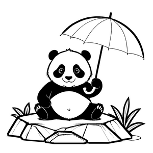 Interessantes Pandabären-Malbild zum Entdecken und Gestalten