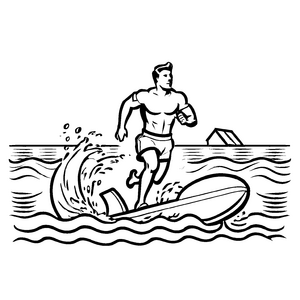 Detailreiches Rettungsschwimmer-Bastelmotiv für Kinder