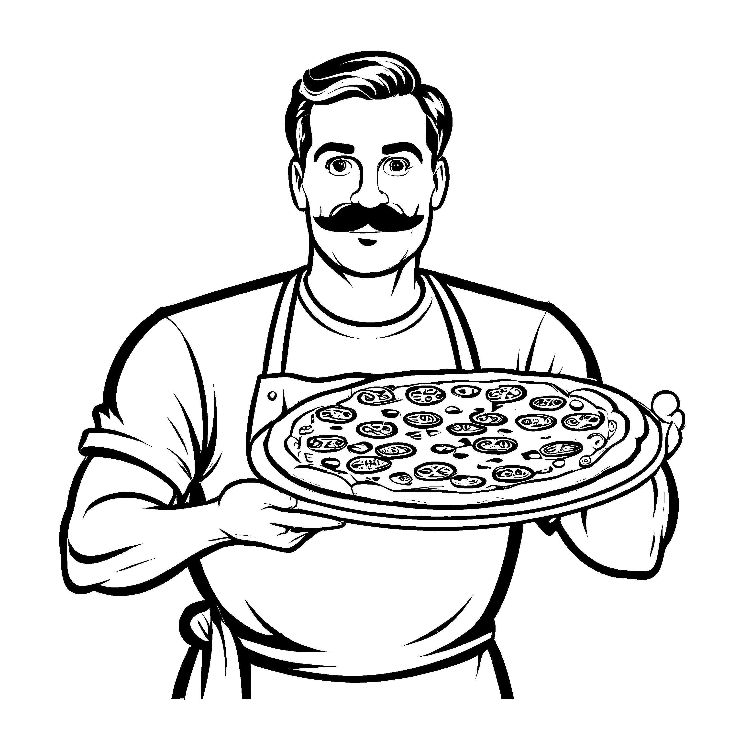 Magisches Pizzabäcker-Ausmalbild für Groß und Klein