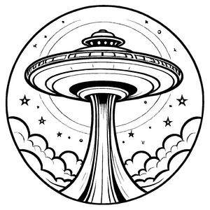 Fantasievolles UFOs-Bastelmotiv für kleine Künstler