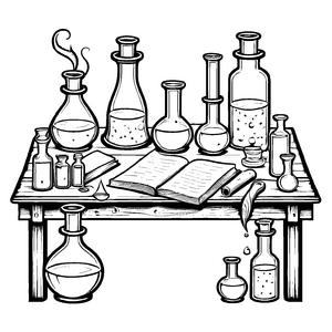 Spannende Alchemisten-Malvorlage zum Basteln und Malen