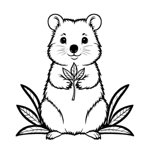 Witziges Quokkas-Malbild zum Entdecken und Gestalten