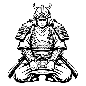 Besonderes Samurai-Bastelmotiv zum fantasievollen Ausmalen