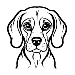 Wunderschönes Beagle-Bastelmotiv zum Ausmalen