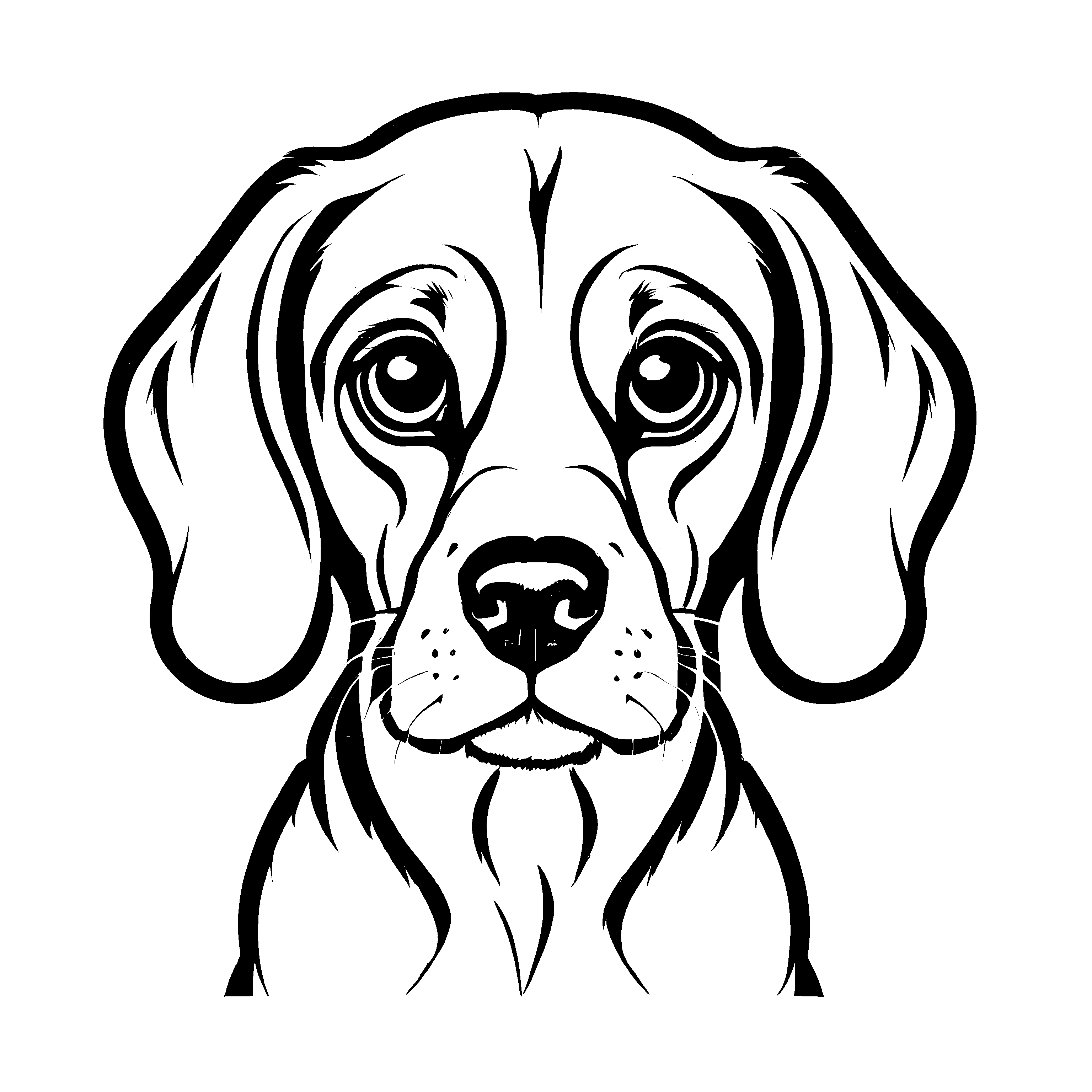 Wunderschönes Beagle-Bastelmotiv zum Ausmalen