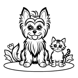 Witziges Yorckshire Terrier-Malbild für den Bastelspaß