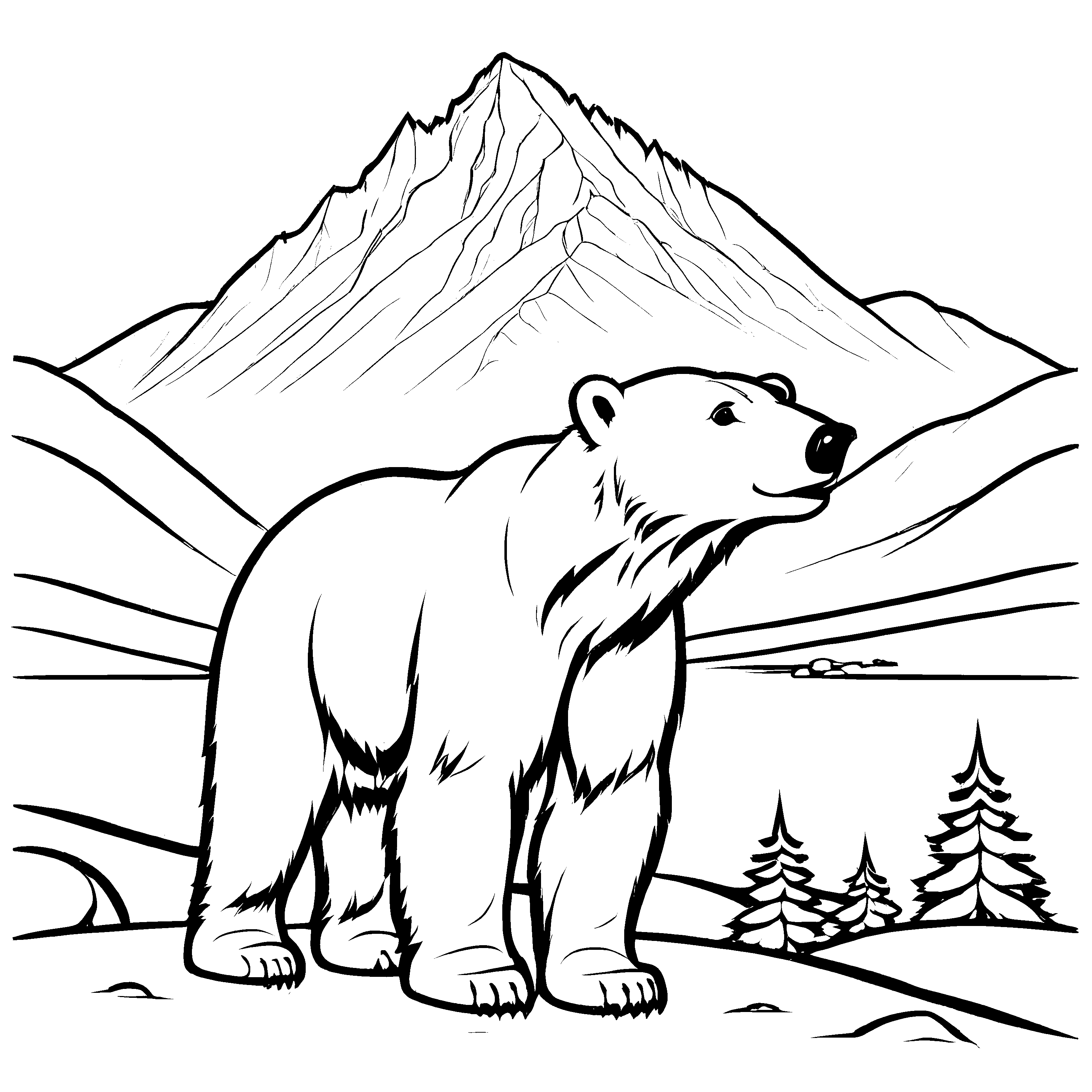 Bezauberndes Eisbären-Ausmalbild für kleine Künstler
