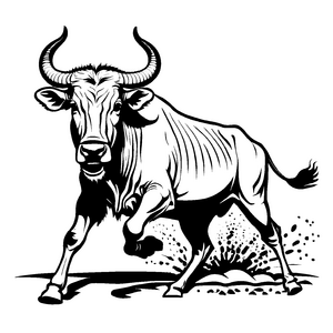 Buntes Gnus-Malbild für kleine Künstler