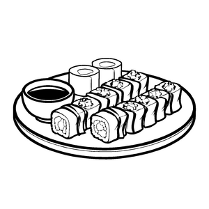 Tolles Sushi-Malbild für Groß und Klein