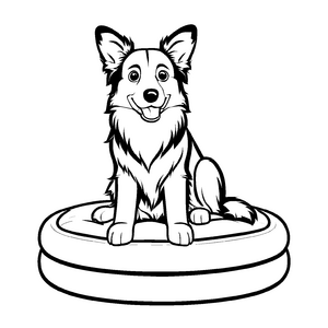 Bunte Border Collies-Ausmalvorlage für kleine Künstler