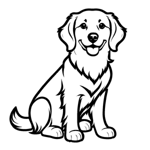 Magisches Golden Retriever-Ausmalbild für die ganze Familie
