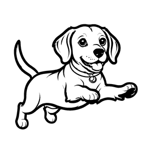 Zauberhafte Beagle-Ausmalvorlage für kleine Künstler