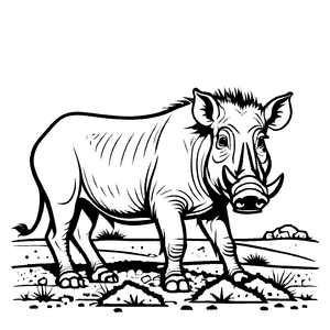 Zauberhaftes Warzenschweine-Bastelmotiv für Kinder