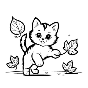 Spannendes Kitten-Malbild für kreative Kids