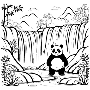 Kindgerechtes Pandabären-Malbild für spannende Malzeit