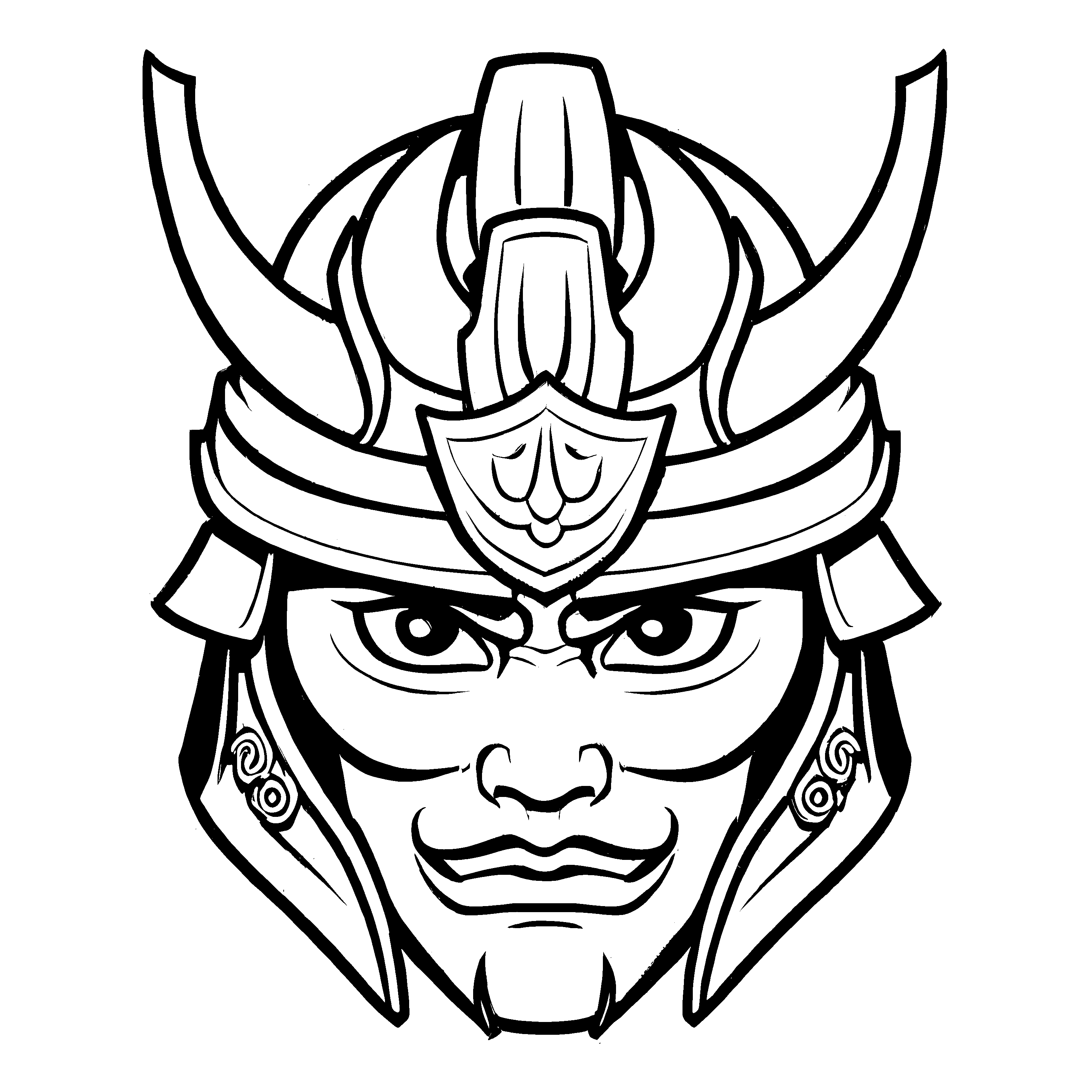 Bezaubernde Samurai-Ausmalvorlage für Kinder