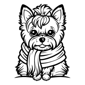 Witziges Yorckshire Terrier-Ausmalbild für Kinder