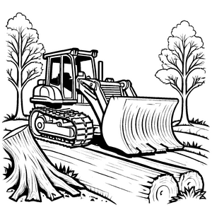 Kreative Bulldozer-Ausmalvorlage zum kreativen Zeitvertreib