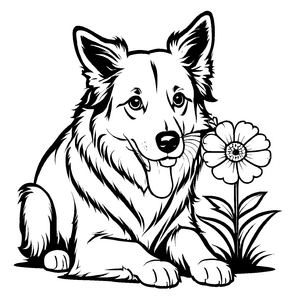 Bunte Border Collies-Malvorlage für den Bastelspaß