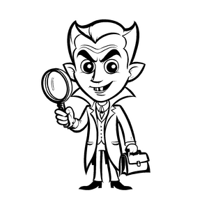 Spannendes Vampire-Ausmalbild für Groß und Klein