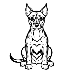 Zauberhaftes Zwergpinscher-Malbild für Kinder