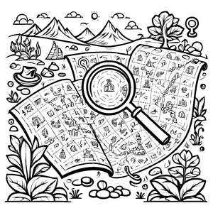 Süßes Schatzkarten-Malbild für kreative Momente