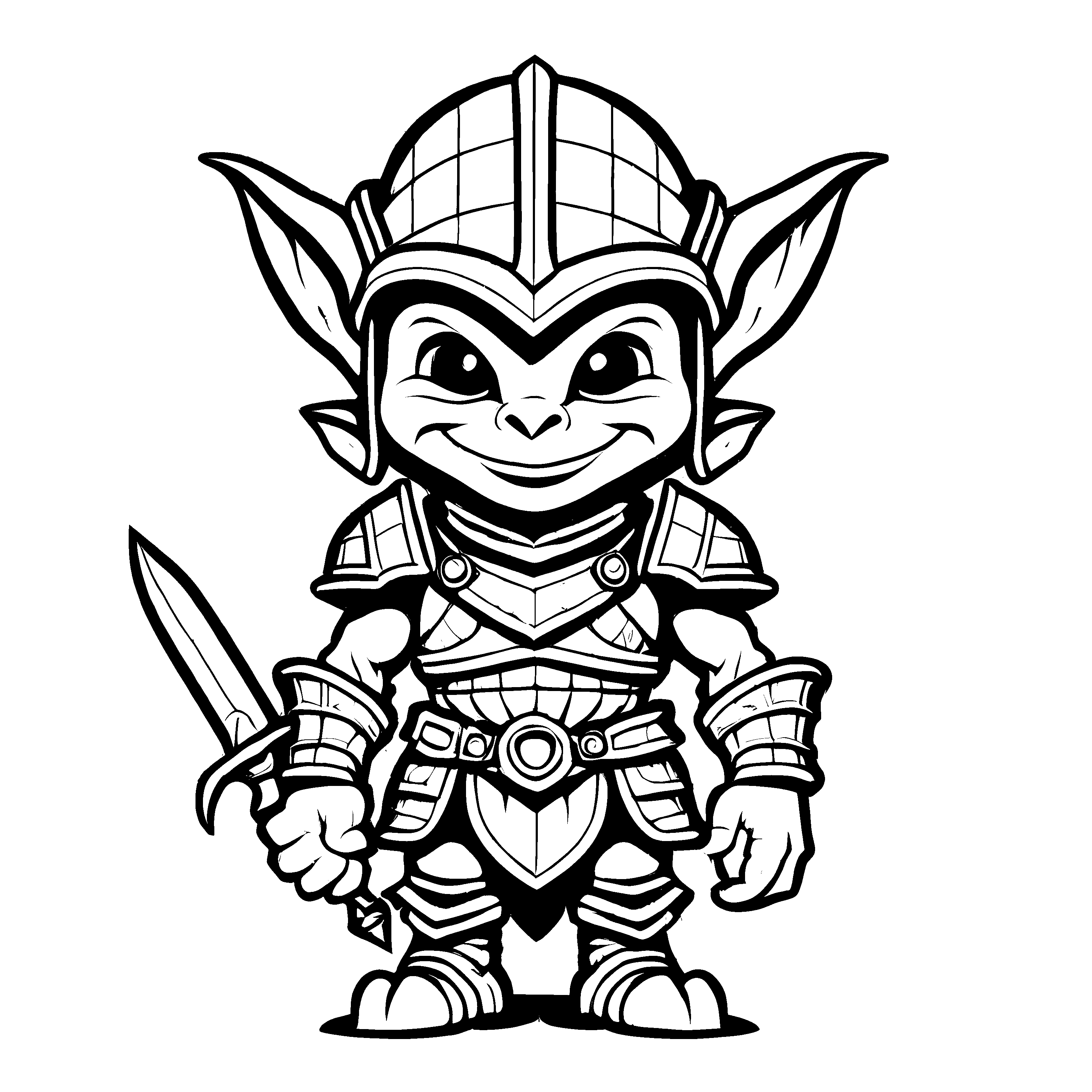 Fröhliches Goblins-Ausmalbild für Groß und Klein
