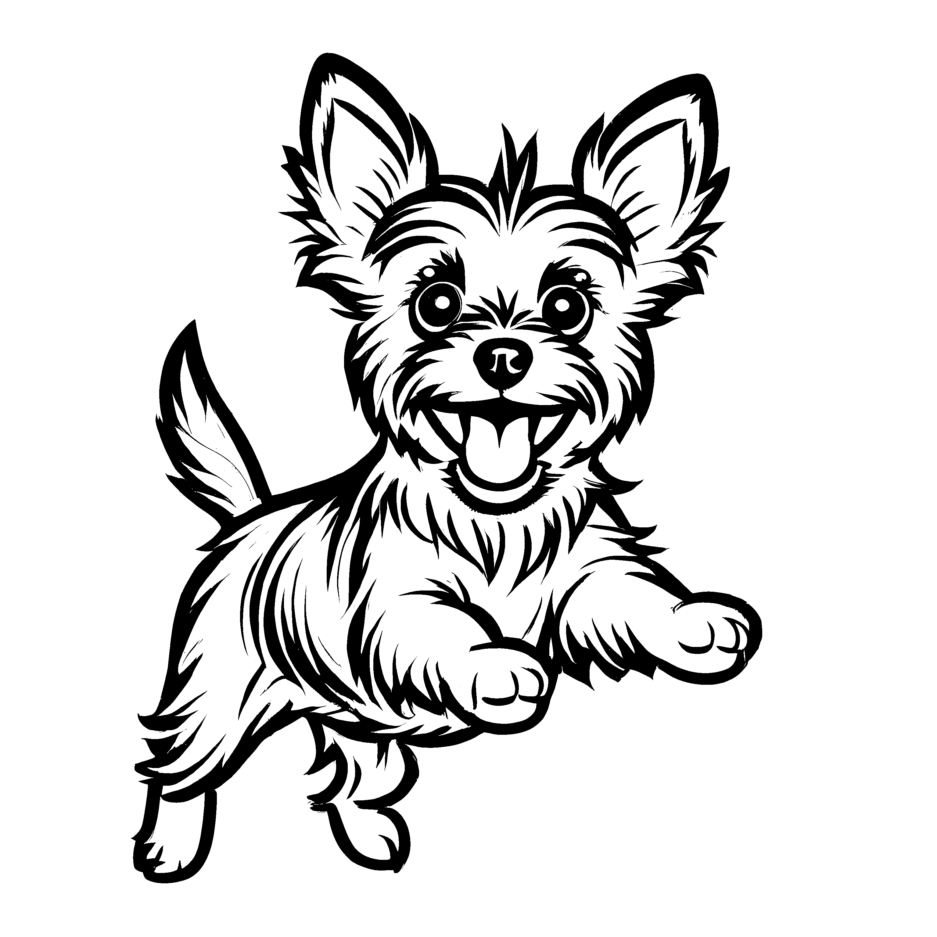 Bezauberndes Yorckshire Terrier-Ausmalbild für Groß und Klein