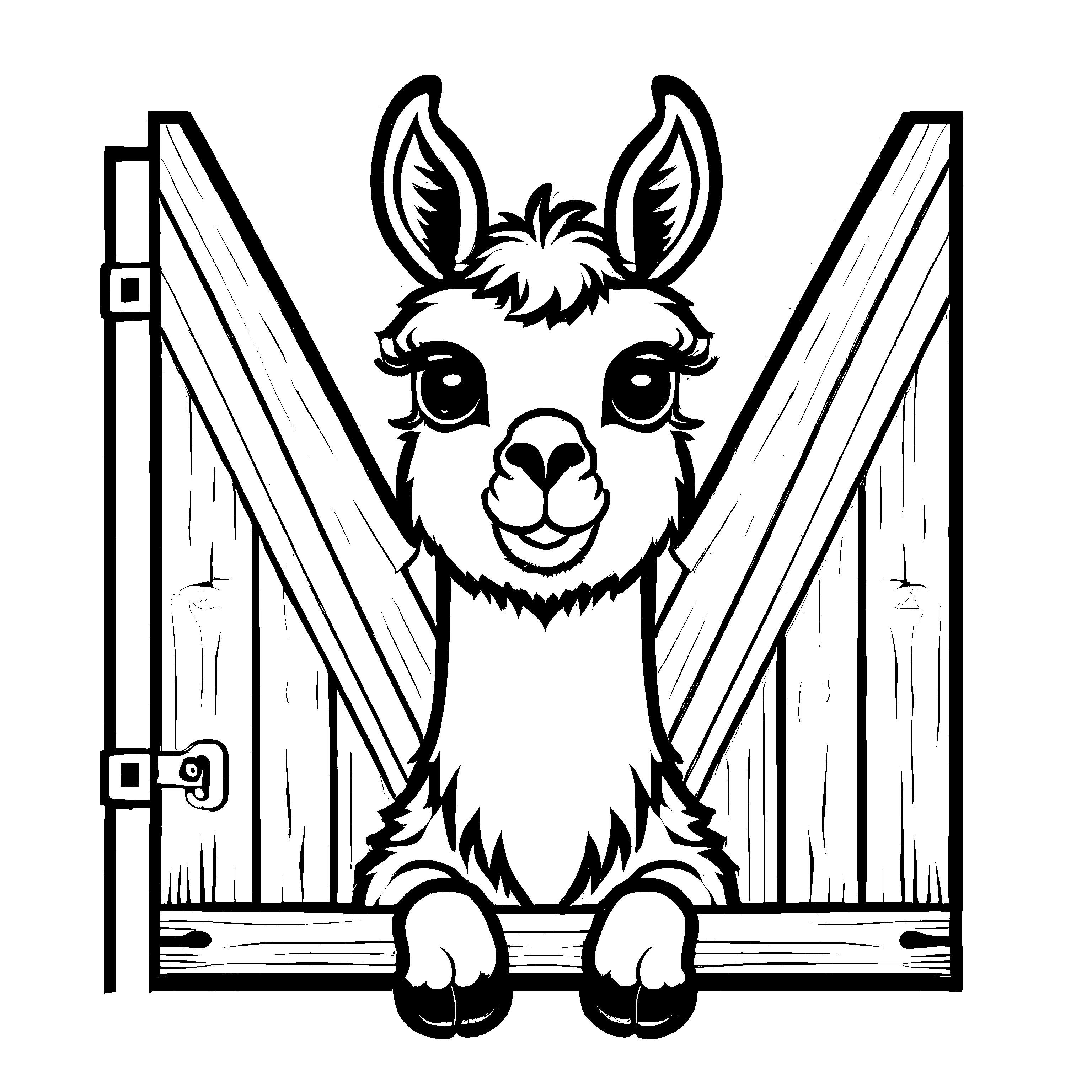 Fantasievolles Lamas-Bastelmotiv zum kreativen Gestalten