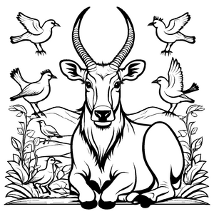 Großartige Gnus-Malvorlage für kreative Kids