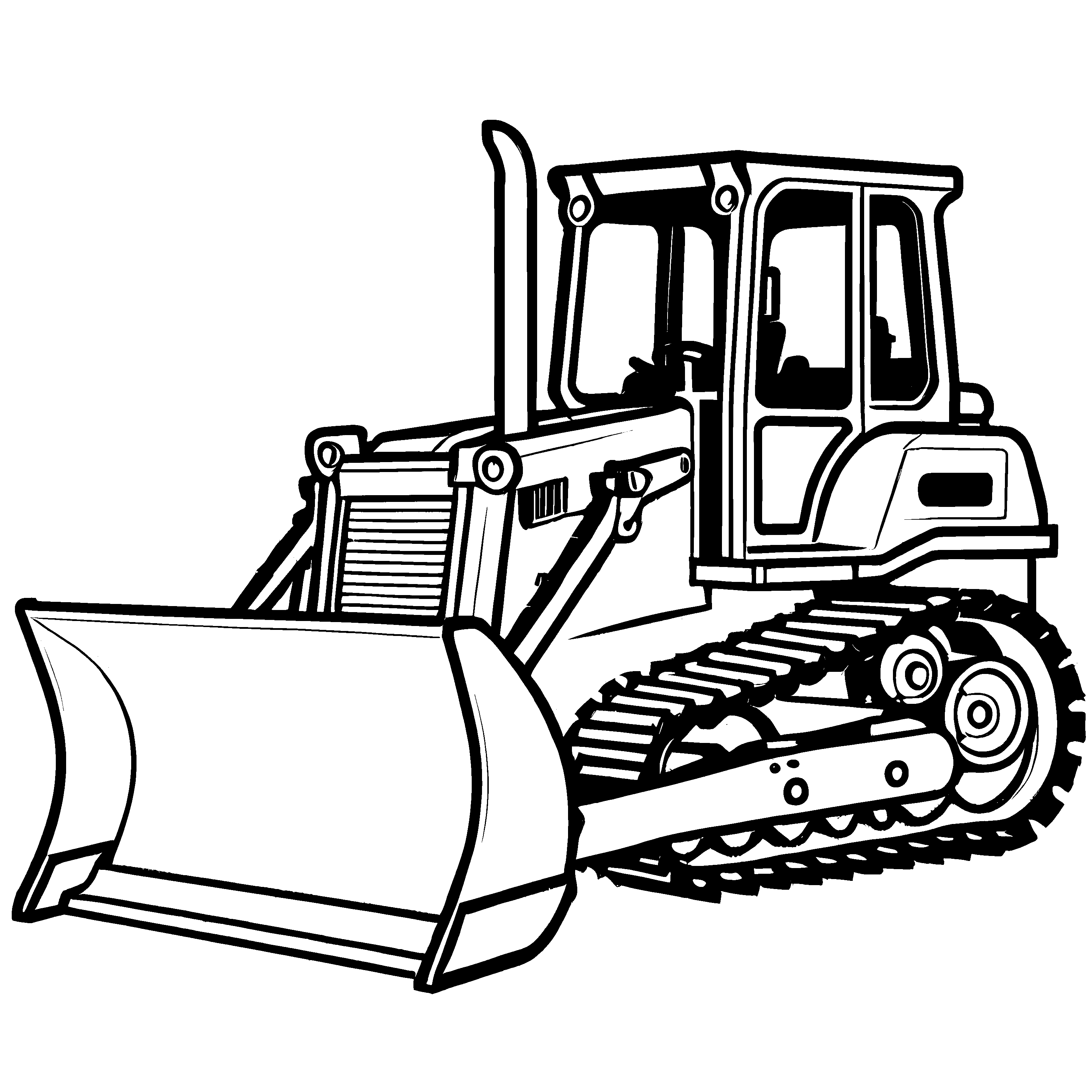 Lustiges Bulldozer-Malbild für kleine Künstler