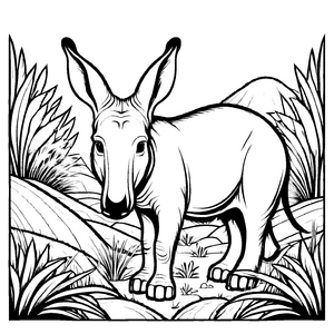 Niedliche Erdferkel-Ausmalvorlage für die ganze Familie