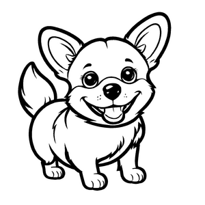 Fantastische Corgis-Malvorlage für kleine Künstler